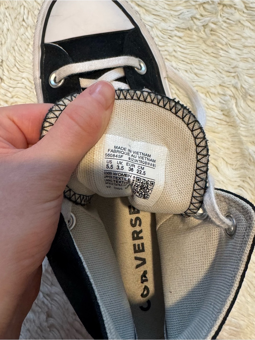 Converse Black and White High-Top Sneakers - Picture 4 of 7